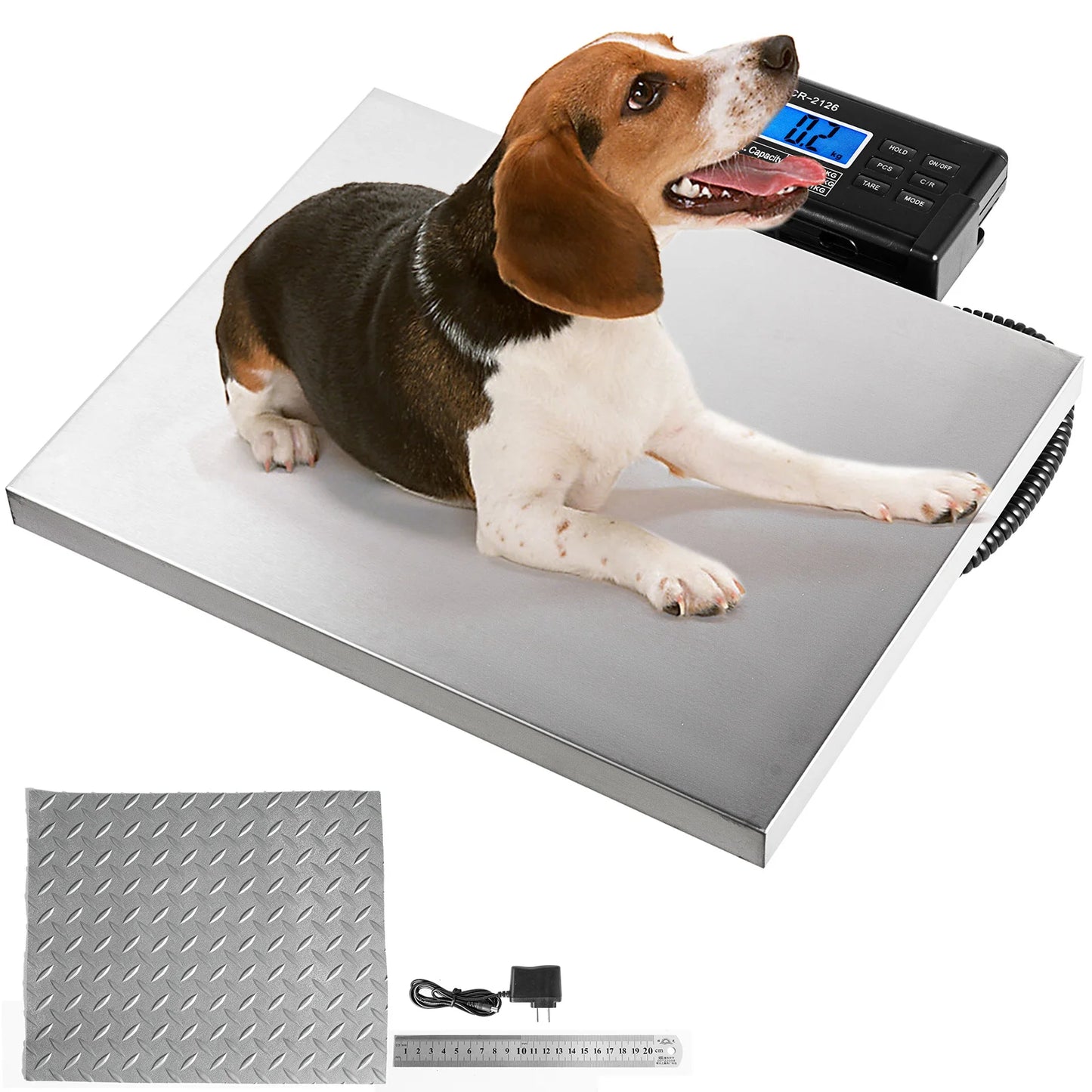 SucceBuy 1100/400/700Lbs Digital Livestock Scale Large Pet Vet Scale Stainless Steel Platform Elect Ronic Postal Shipping Scale