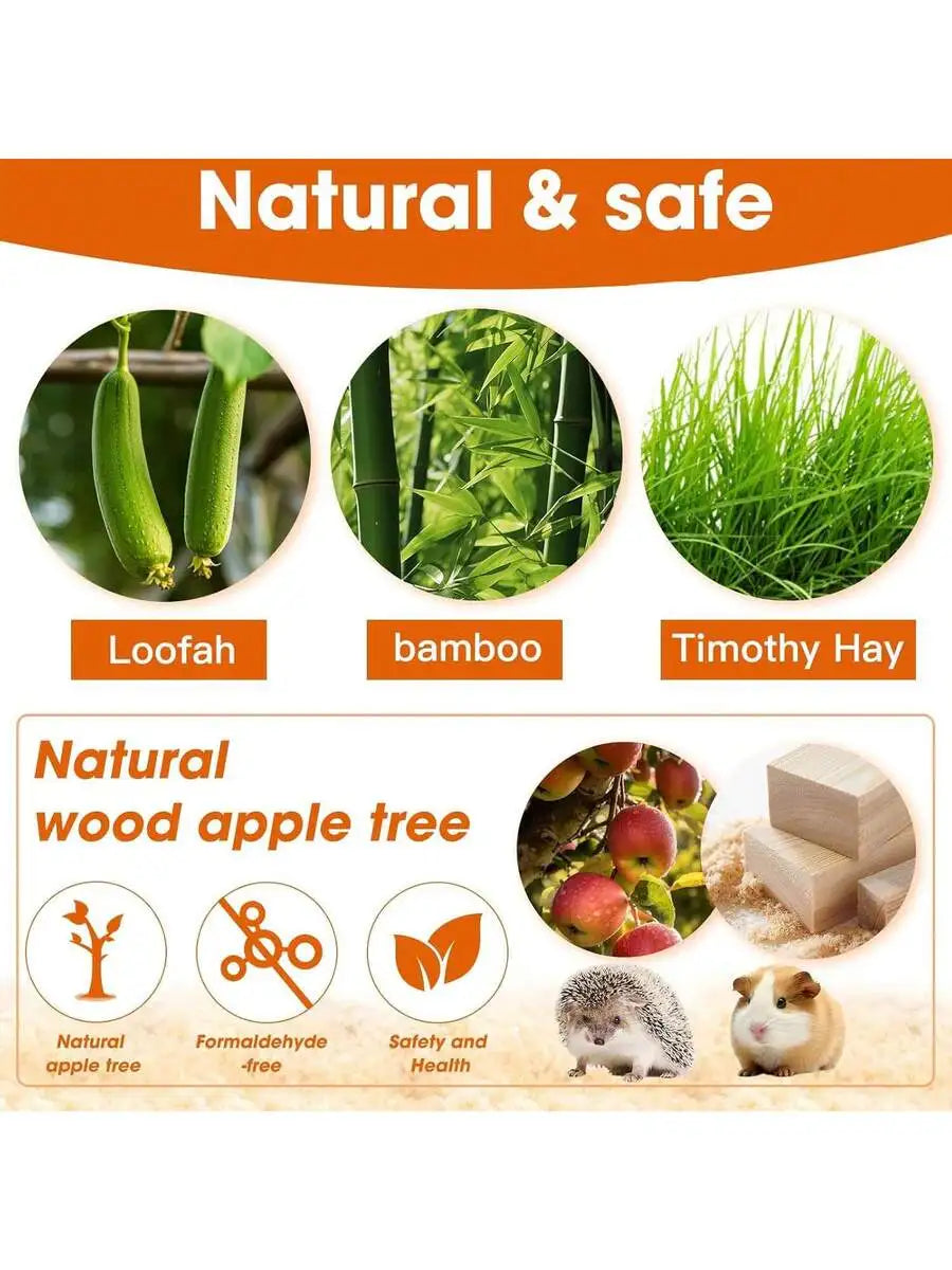 14Pcs Natural Chew Toys For Rabbits Guinea Pigs Hamsters Chinchillas Wood Timothy Grass Sticks