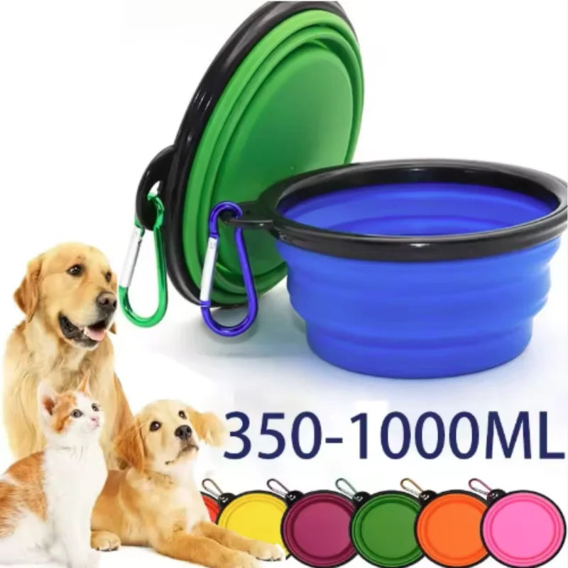 Durable TPR Portable Pet Food Bowl Collapsible Travel for Pets