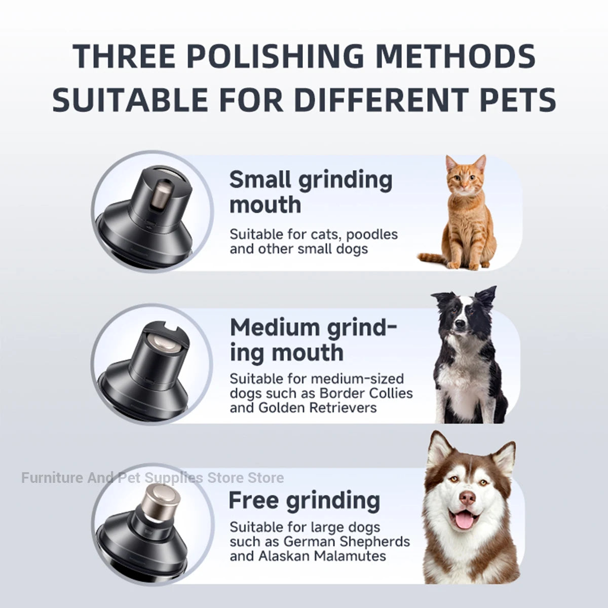 Dog Nail Grinder USB Rechargeable Pet Trimmer With Polisher Wheel