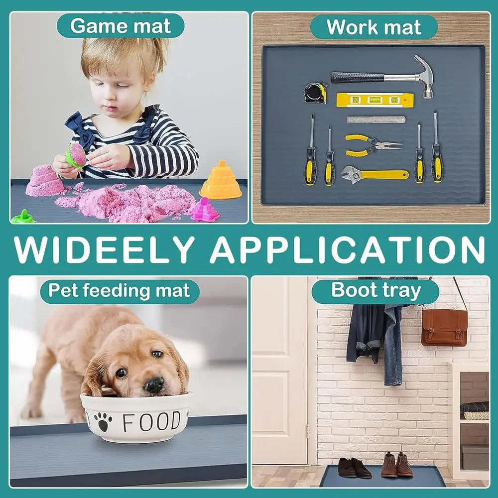Silicone Under Sink Mat 31 x 22 Liner, Kitchen and Bathroom, Cabinet and Counter Protector, Storage and Organizers, Litter Mat,