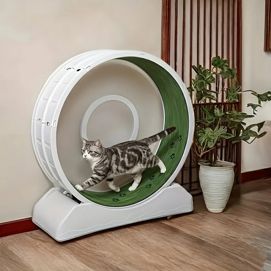 [Large Cat Exercise Wheel] 33" Large Carpeted Cat Exercise Wheel - Durable Plastic Indoor Treadmill for Cats