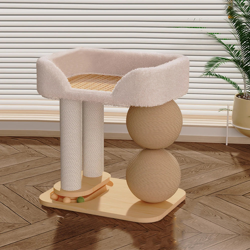 Cat Jumping Platform with Sisal Ball Cats Scratch Pillar Breathable Cooling Mat Cat Bed Pet Supplies Climbing Frame