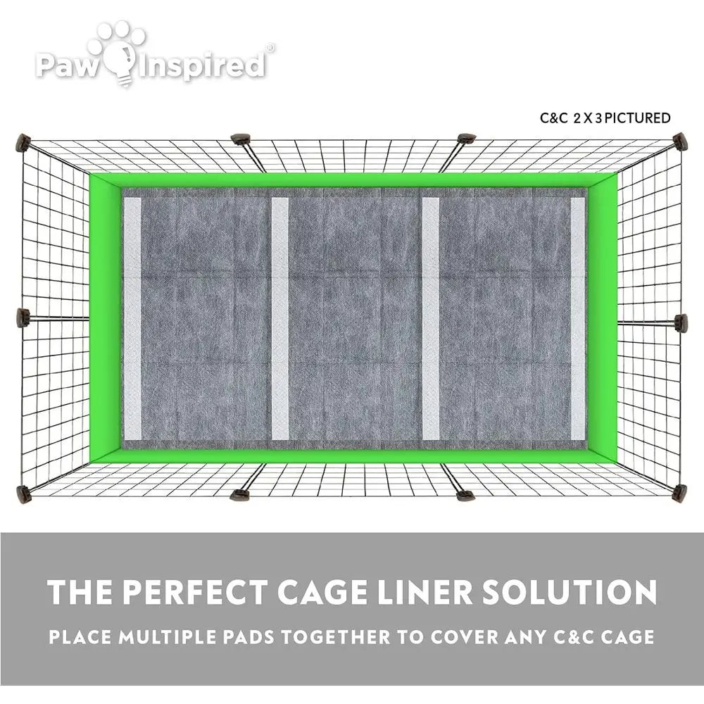 Disposable Guinea Pig Cage Liners | Bamboo Charcoal Odor Control | Super Absorbent Liners for Small Animals (28 x 17, 24 Count)