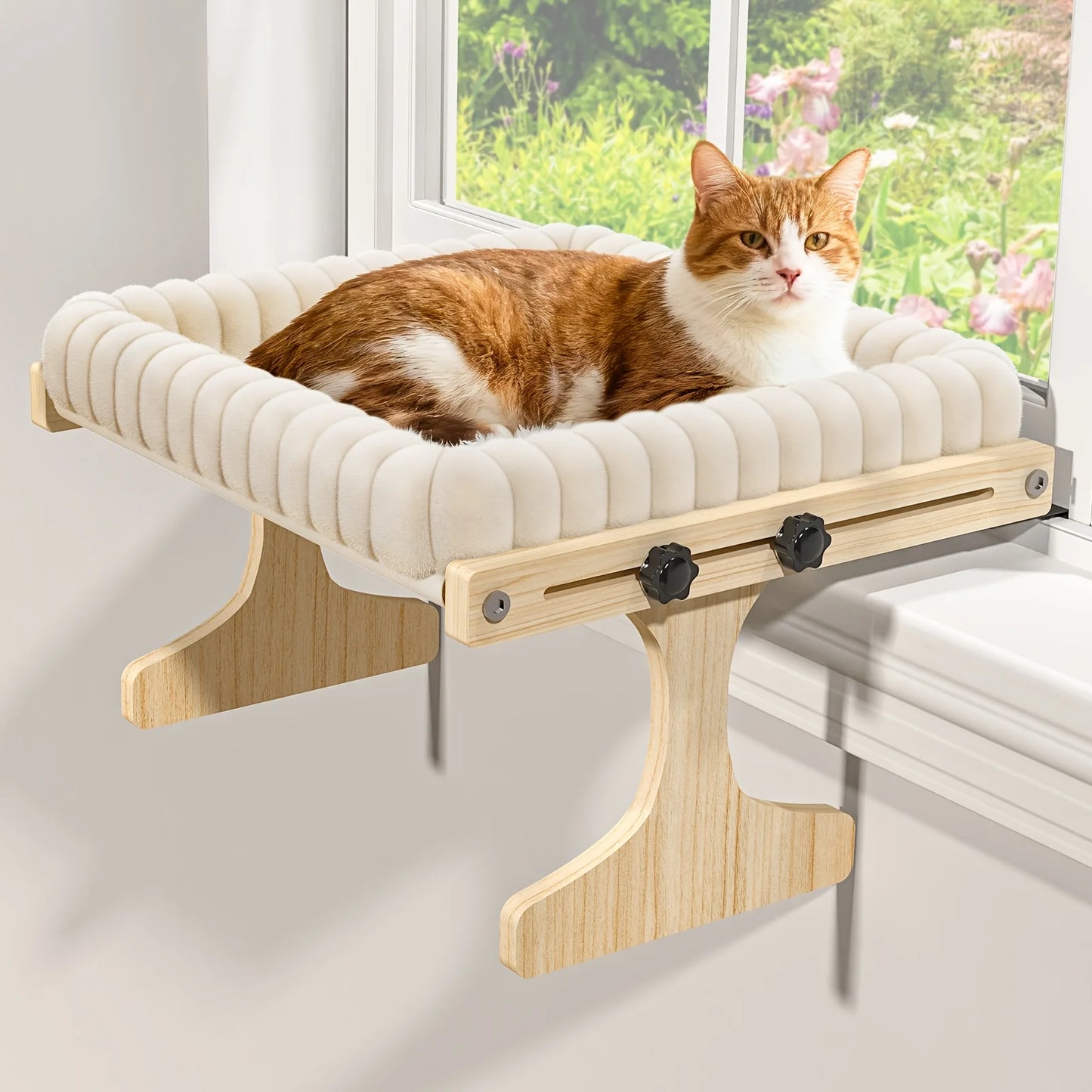 Cat Window Perch, Cat Hammock for Window Sill - 3-in-1 Cat Window Perch Hammock Bedside Bed with Plush Nest, for Small And Medium Cats