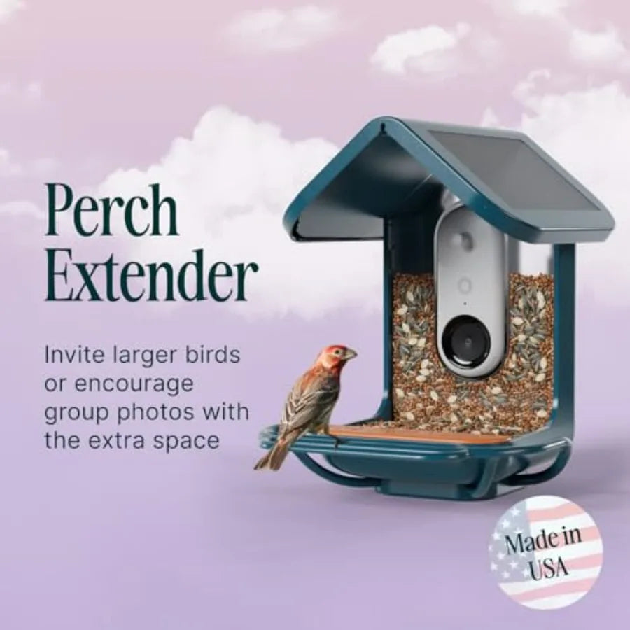 Birdbuddy Blue Perch Extender Add-On Accessory for Better Watching Experience - Outdoor Bird Perch - Weatherproof and Durable