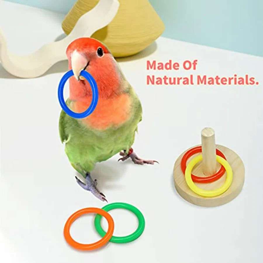 Parrot Training Toy Set For Lovebird Parakeet Cockatiel Conure