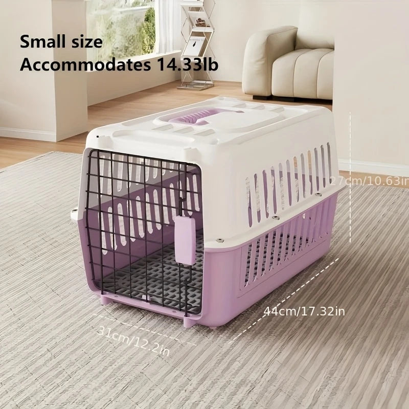 Aviation-Certified Portable for Air Travel - IATA-Compliant Small Animal Carrier with Breathable Design, Partition Dividers & Easy Assembly - Sturdy & Durable for cats, Dogs, Rabbits in Plane Cabin - Carrier Suitable for Airp