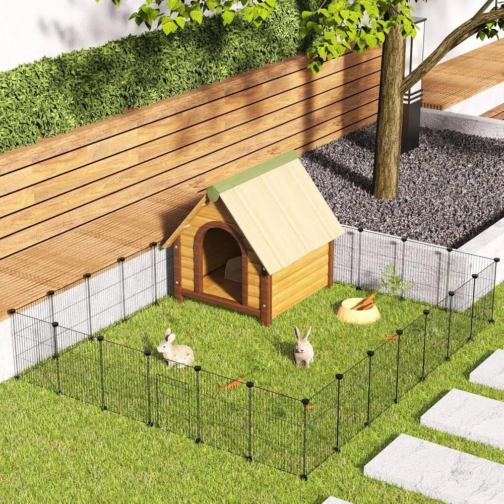 Pet Playpen DIY Wire Portable Yard Enclosure for Small Animals, Puppies, Kitties, Bunny, Turtle 48 x 24 x 16
