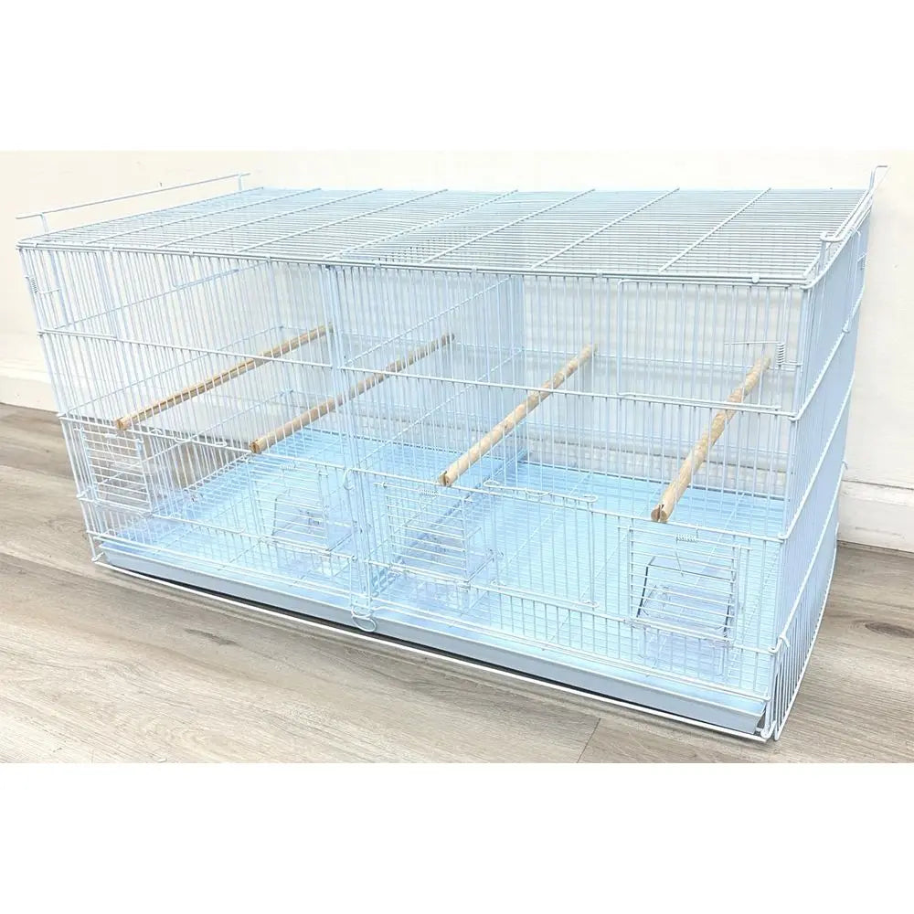 Double XL Stackable Breeder Bird Cage with Removable Divider and Rolling Stand