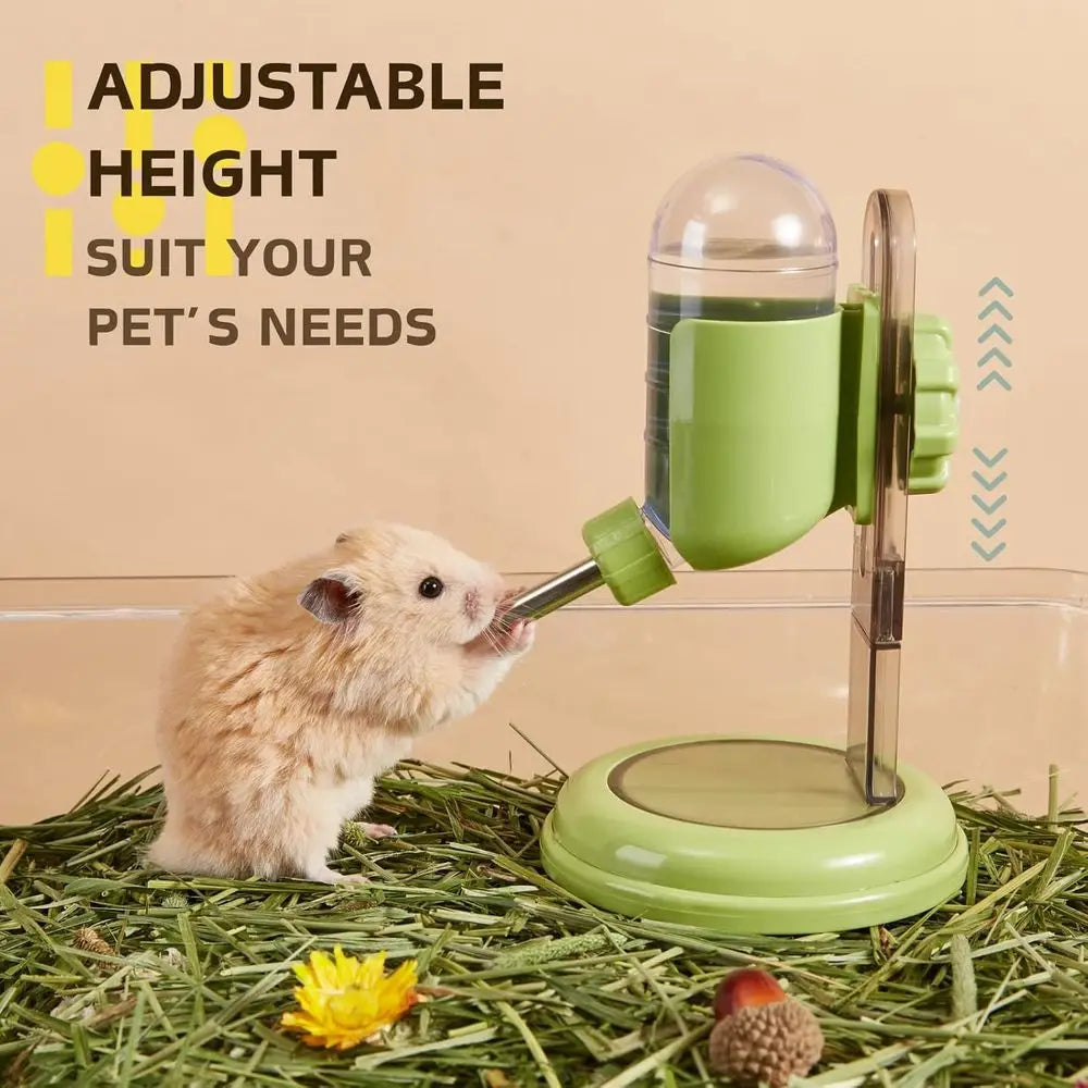 Hamster Water Bottle with Stand, 4oz Water Dispenser for Syrian Dwar Hamsters Gerbils Mice Rats Degus (Green)