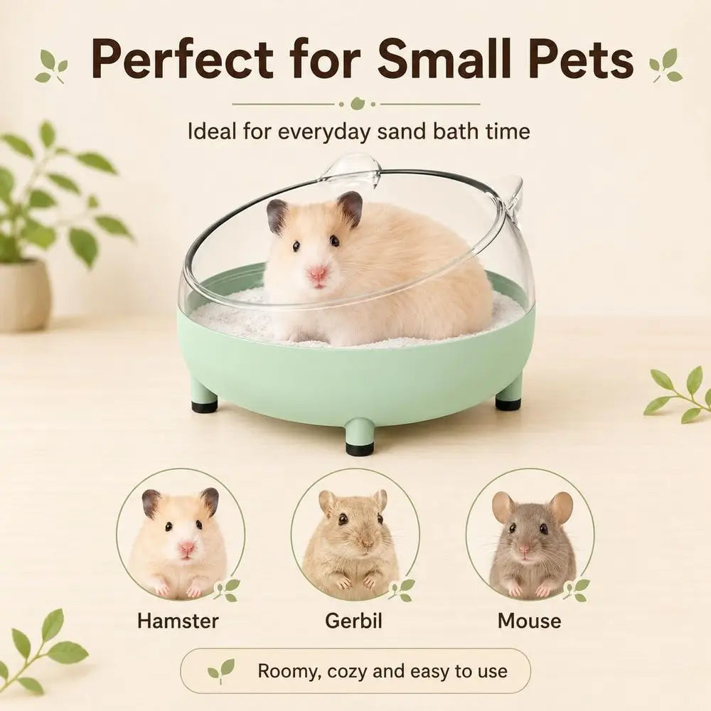 Hamster Sand Bath Container, Large Sandbox Toilet Gerbil Batheoom, Tiny Chinchilla Dust Bathtub Sand Bath Box or Hamster Cage Ac