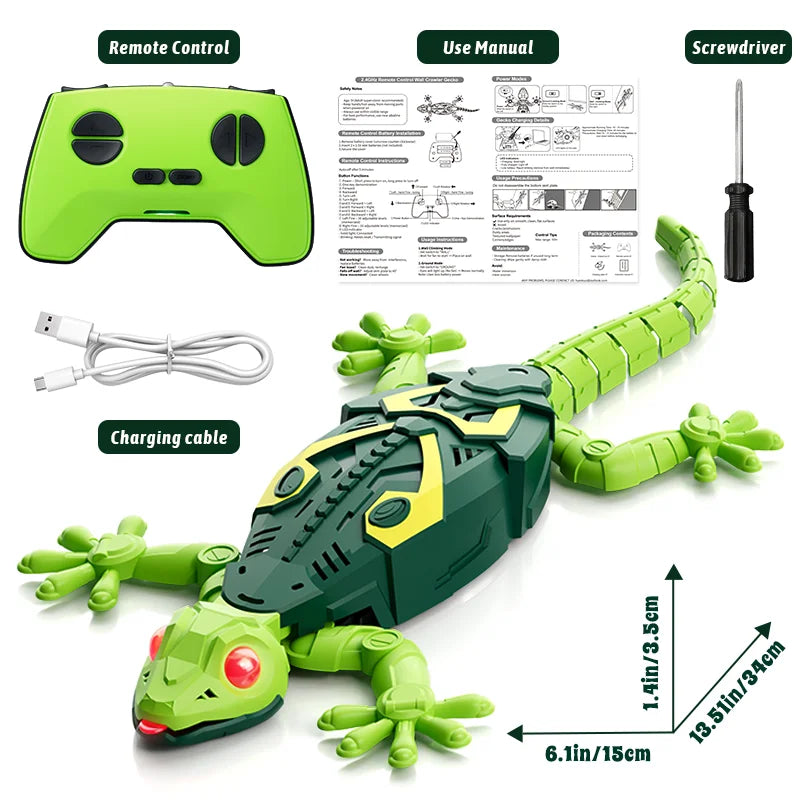 HYES Wall Crawler RC Gecko Rechargeable Robot Toy For Kids