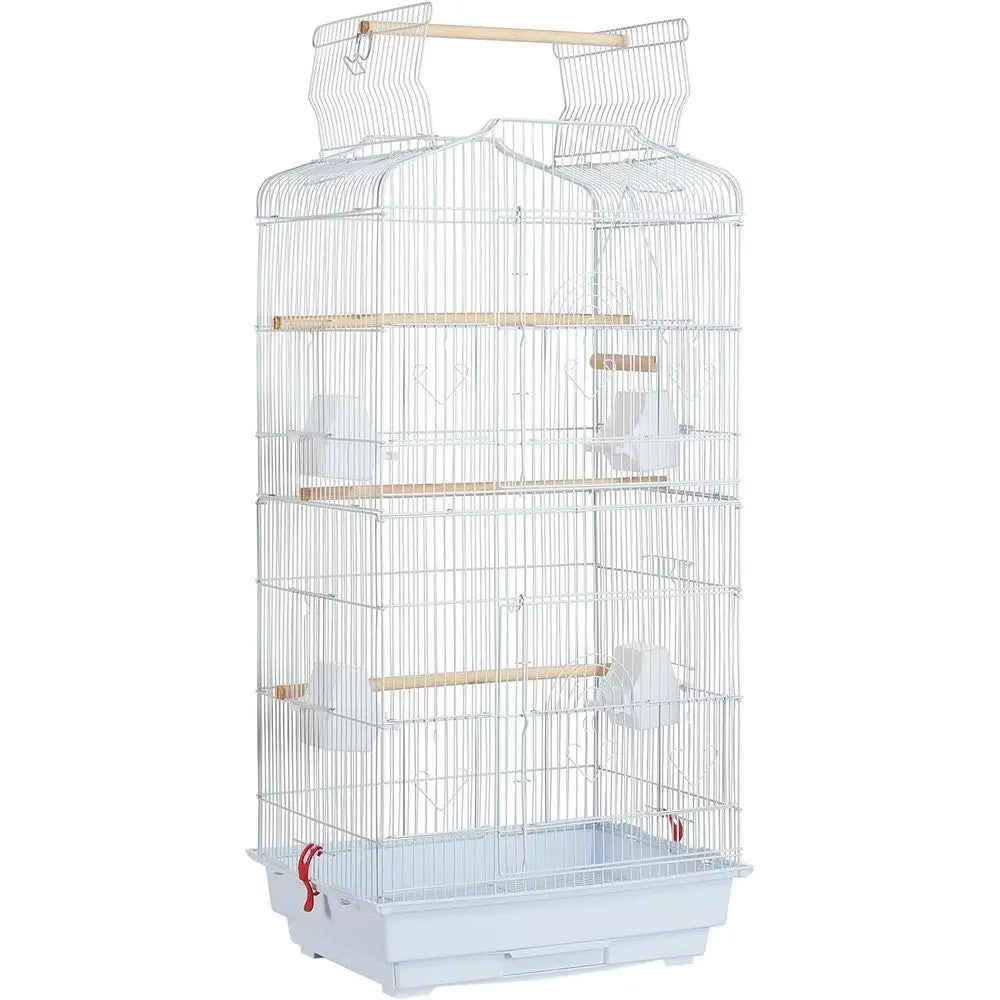 41-Inch Portable Hanging Light Bird Cage for Small Parrots, Cockatiels, Sun Conures, Green Cheek Conures, Canaries, Budgies, Lov