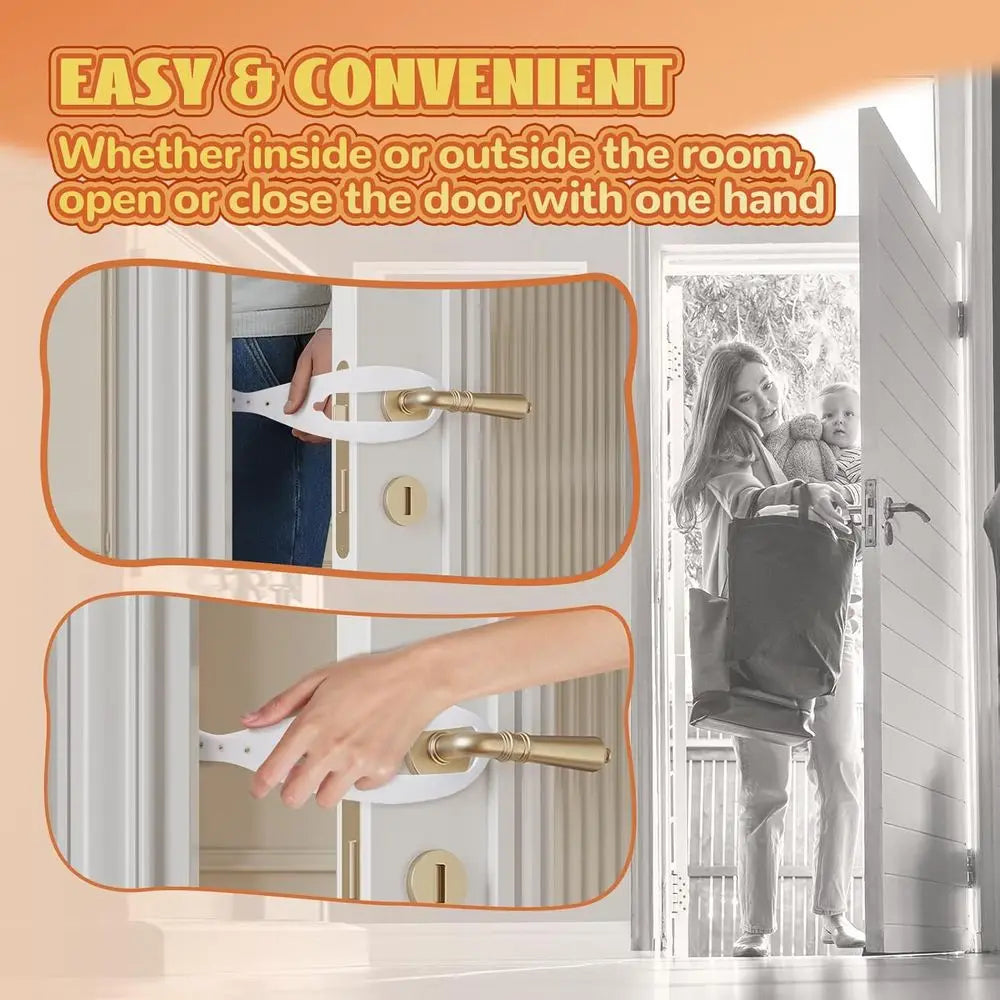 2 Pcs Cat Pet Door to Keep Dog Out of Litter Box and Food, Door Protector with 5 Adjustable Size Straps 2.5-6 Wide, No Measuring