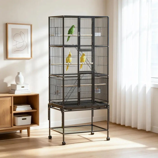 69-Inch Large Bird Cage with Dust Cover,Extra Large Bird Cages or Para| Birdcages or Cockatiels Conure Lovebird inch Canary Smal