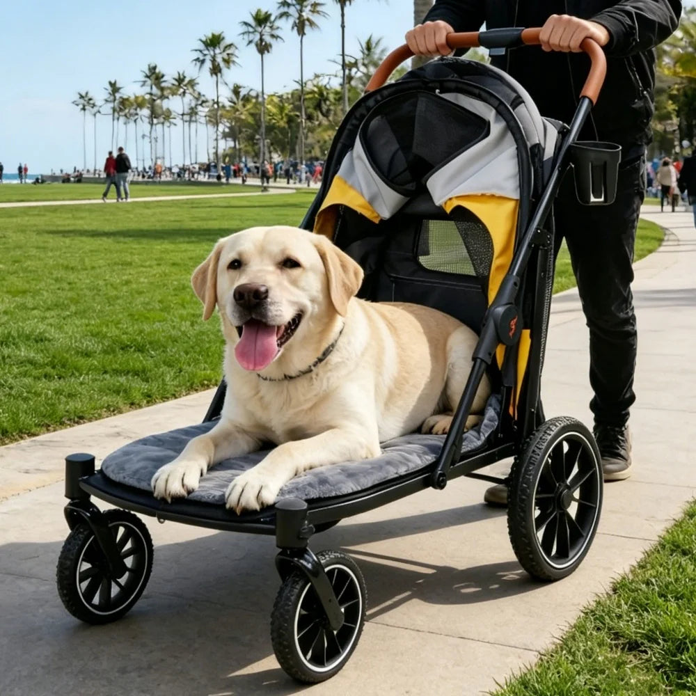 Foldable Pet Stroller for Dogs and Cats Up To 42 Kg Capacity