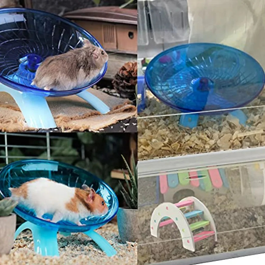 Dwarf Hamster Flying Saucer Wheel and Rainbow Bridge Set