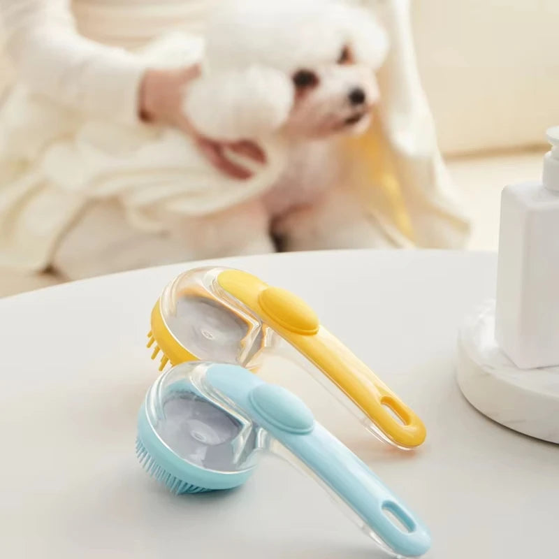 Pet Bathing Brush Long Handle Dog Cleaning Brush Soft Silicone Pet Grooming Comb for Cats Dogs Cat Massage Brush Pet Supplies