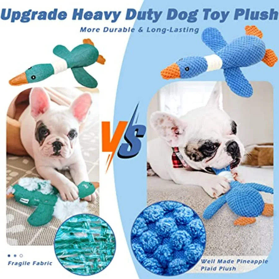 Upgraded Goose Indestructible Dog Toys for Aggressive Chewers Small Medium Large Breed, Crinkle Squeaky Plush Dog Puppy Chew To