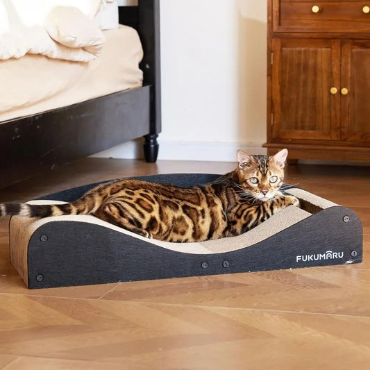 Cardboard Cat Scratcher Bed, Extra Large 29.1 Inch Cat Scratch Pad | Cat Scratching Bed Couch Indoor, Natural Multifunctional, H