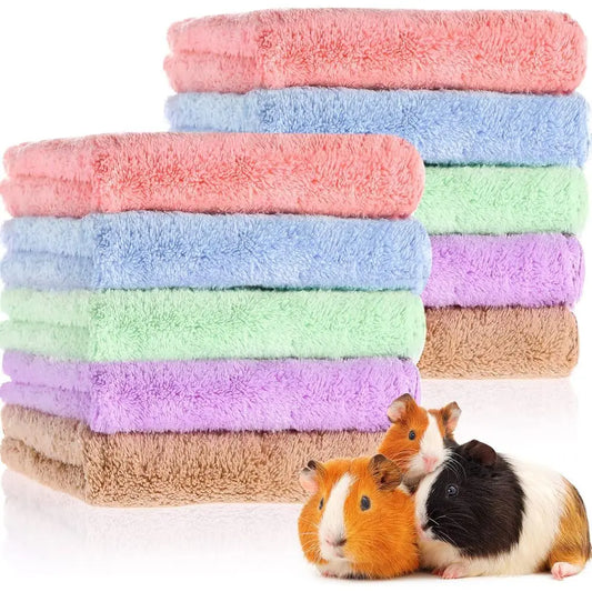 10 Pack Guinea Pig Cage Liners, Washable Small Animal Bedding Blankets for Reusable Pee Pads, Absorbent Mats for Guinea Pig, Ham