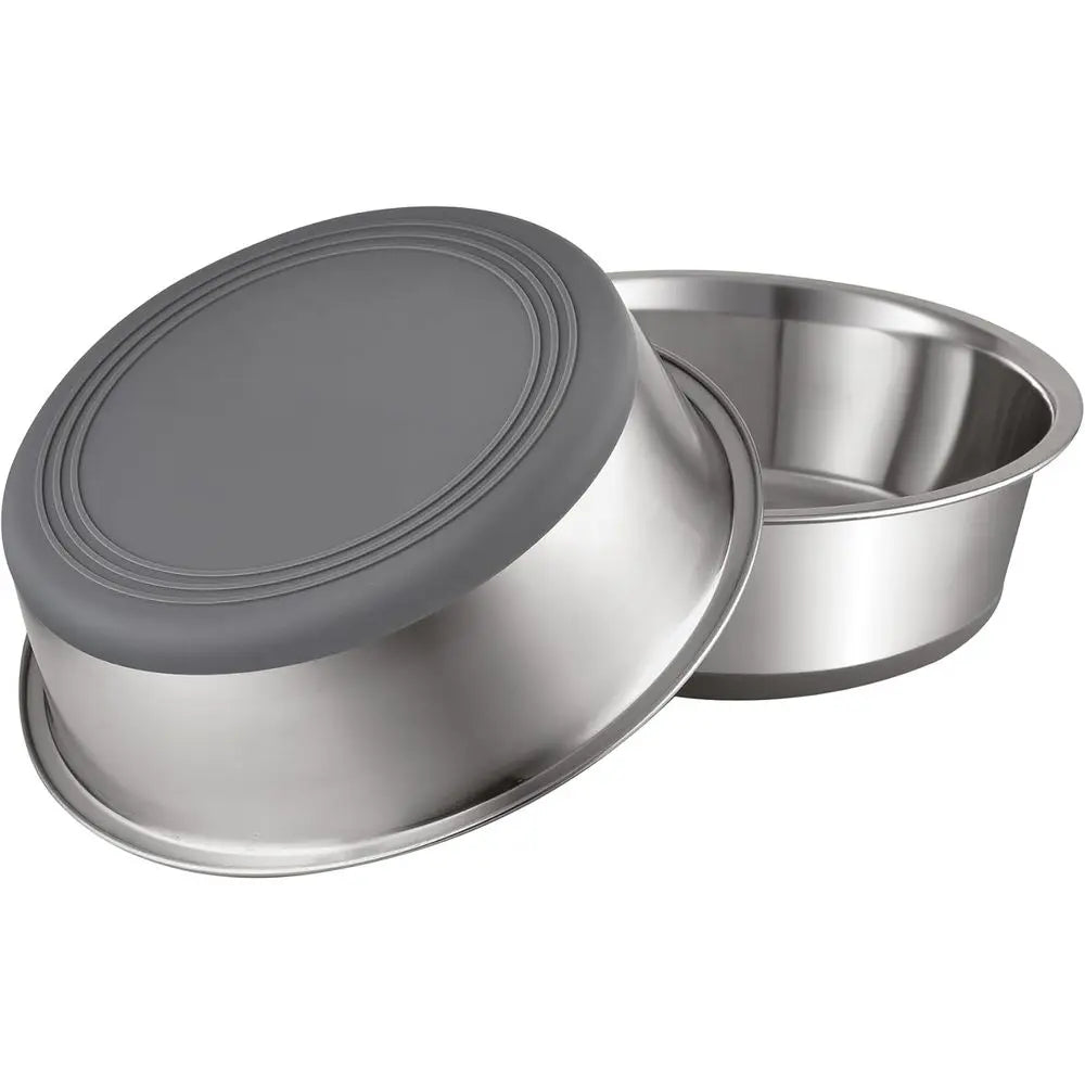 Nonslip Stainless Steel Dog Cat Bowls, 2 US Cups, 2 Count