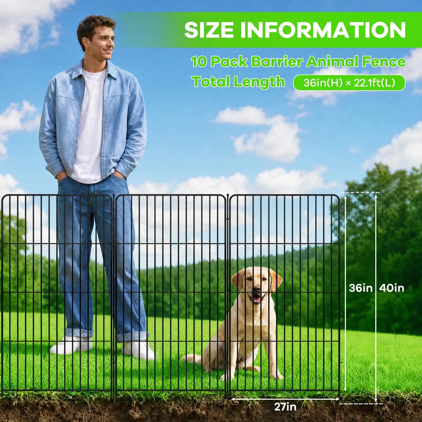 Garden Fence Metal No Dig Barrier For Yard Dog Playpen
